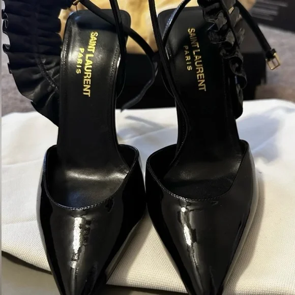 Saint Laurent Glossy Black Heels - Picture 2 of 7